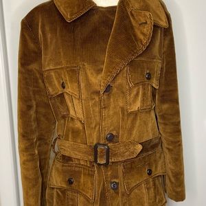 Vintage 1970s men’s coat /fall-Winter brown corduroy